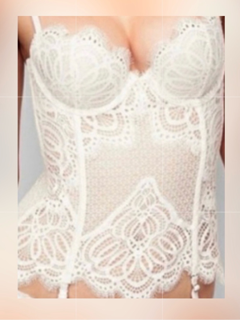 Victorias Secret Dream Angels Push Up Bustier Lace White Corset Size 36D